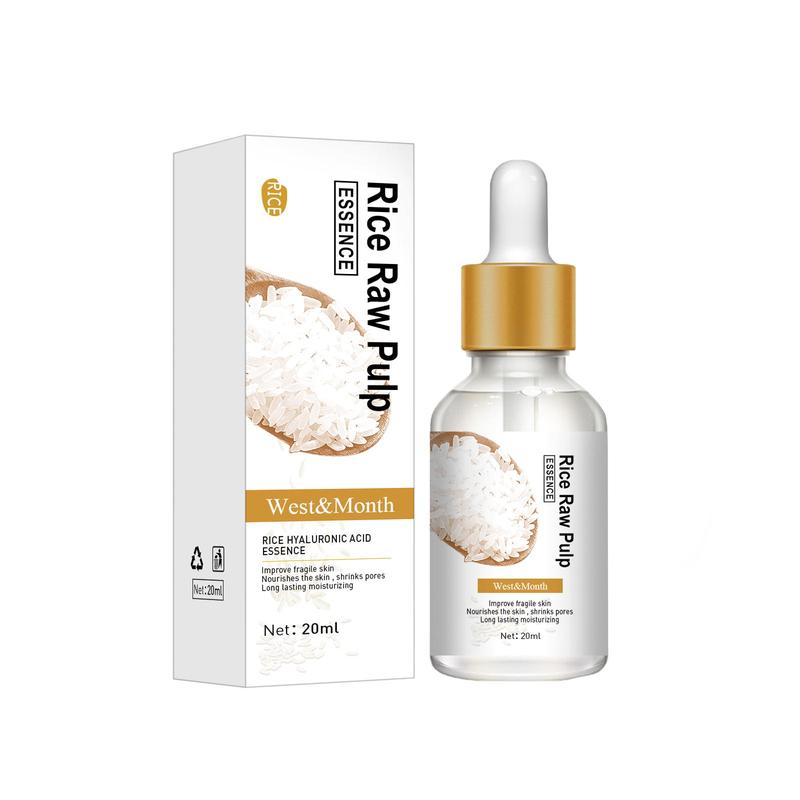 Rice Raw Pulp Serum for Face, Rice Extract Essence Helps Fine Lines Correcting, Firm and Hydrate Skin, Moisturizing Essence, Skincare Products