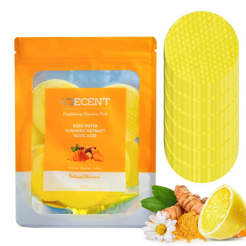 NEW Veecent-Turmeric and Kojic Cleansing Pads Daily Gentle Cleanser Cosmetic