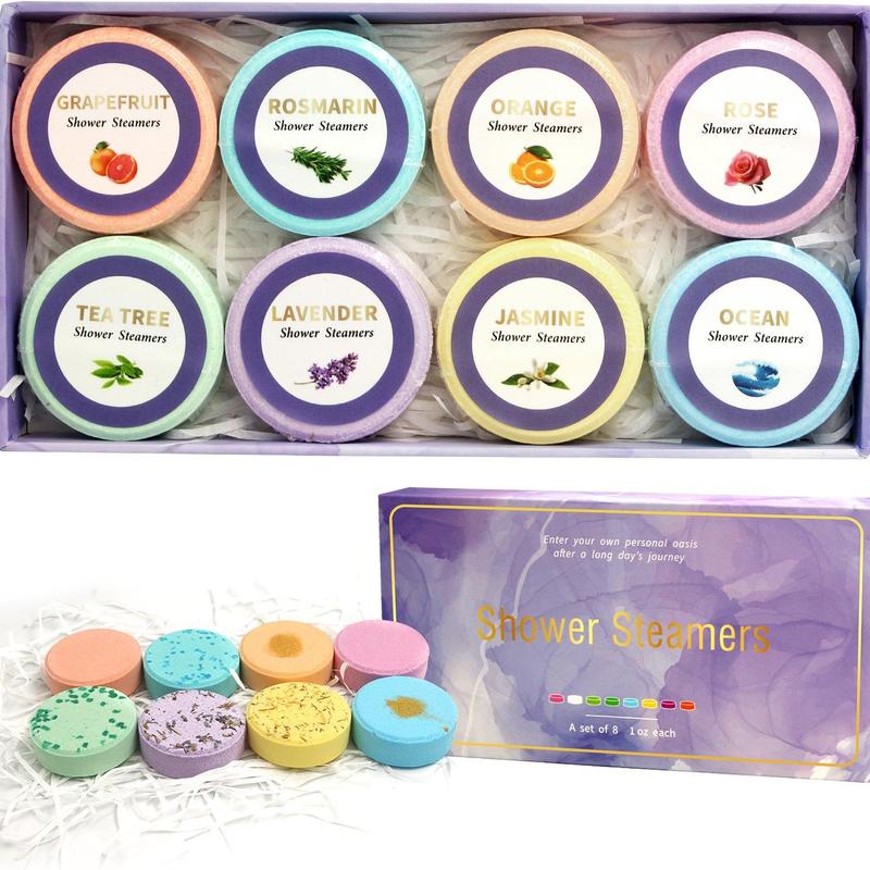 Shower Steamers for Christmas Gift, 8 Scents Shower Steamers for Women, Gifts for Women, Birthdays Gifts, Elegant Packaging for Gifting, Home Spa Self Care Relaxation Stress Relief