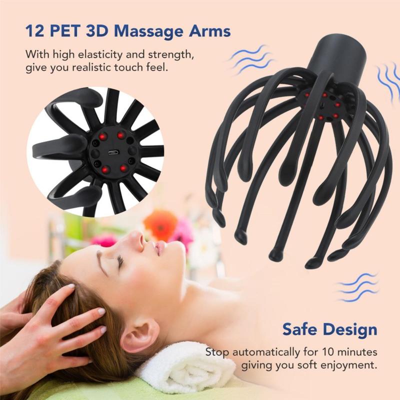 Black Friday Deal Electric Scalp Massager with 3 Modes, 360 Degree Head Massager, Cordless Portable Head Scratcher for Stress Relax Mother's Day gift!