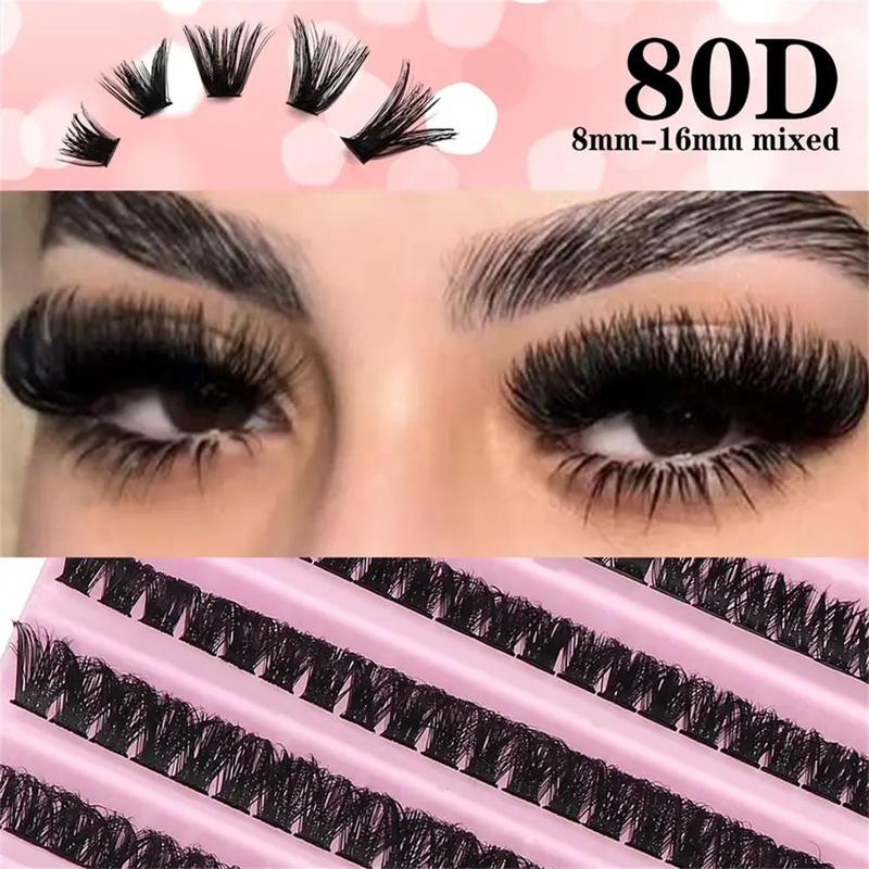 Natural Look Eyelash Extensions, 1 Box Individual False Eyelashes, Reusable Eyelash Clusters, Self Grafting Curl Eyelashes, Eye Makeup Tool for Women, Christmas, Christmas Gift