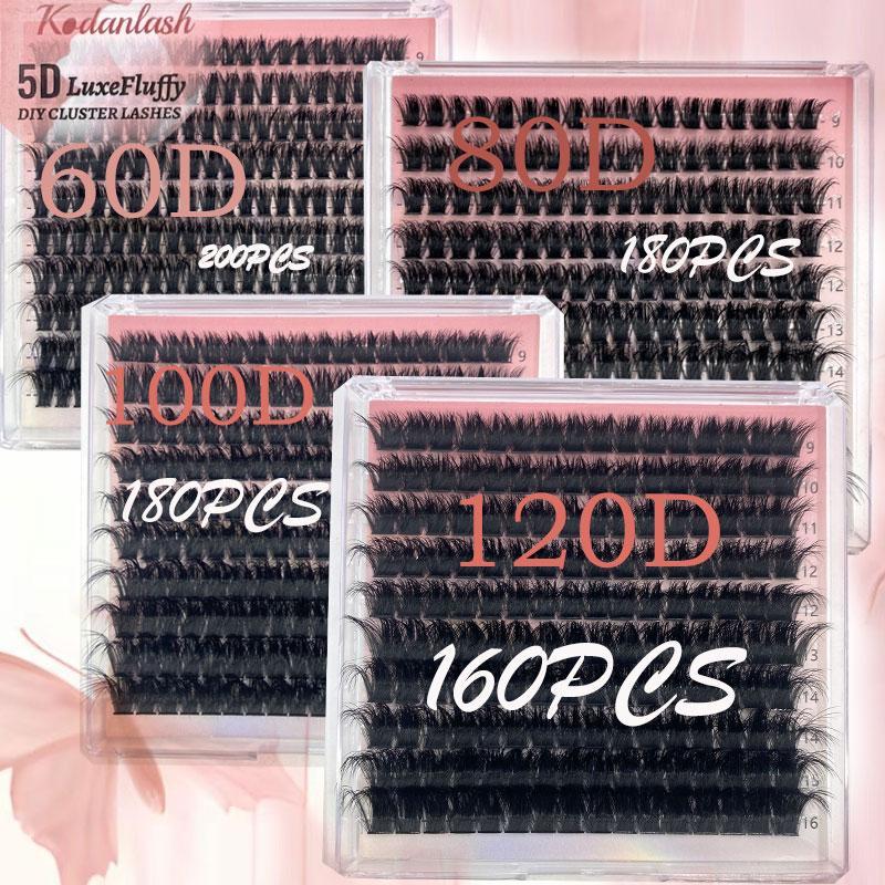 0.07 D Curling Fluffy DIY Cluster Eyelashes, 1 Box 5D 9-16mm Volume Segments Eyelashes Extensions, Fully and Dramatic Faux Handmade Easy for DIY Individual Eyelash At Home Makeup, Lash Clusters, Meatball In Makeup, Christmas Gift