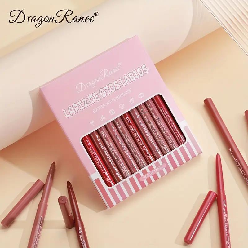 Long Lasting Matte Finish Lip Liner Set, 12pcs set Easy Coloring Lip Pencil, Lip Makeup Accessories for Girls & Women