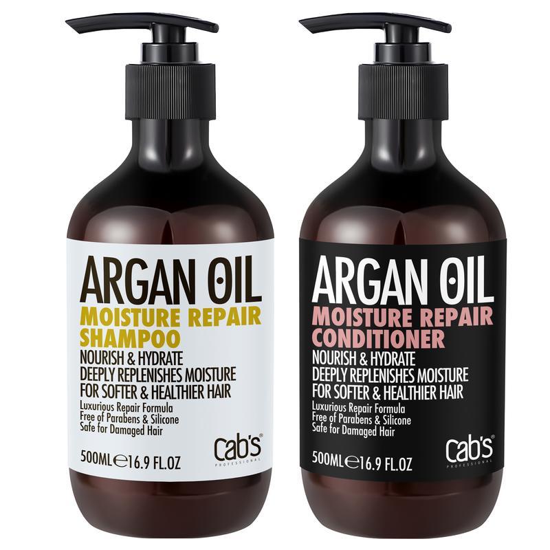 Cab's Argan Oil Repair Shampoo Conditioner Set, Thickening Treatment  - Best Gift for Damaged, Frizzy, Thinning or Color Treated Hair 16.9 fl oz