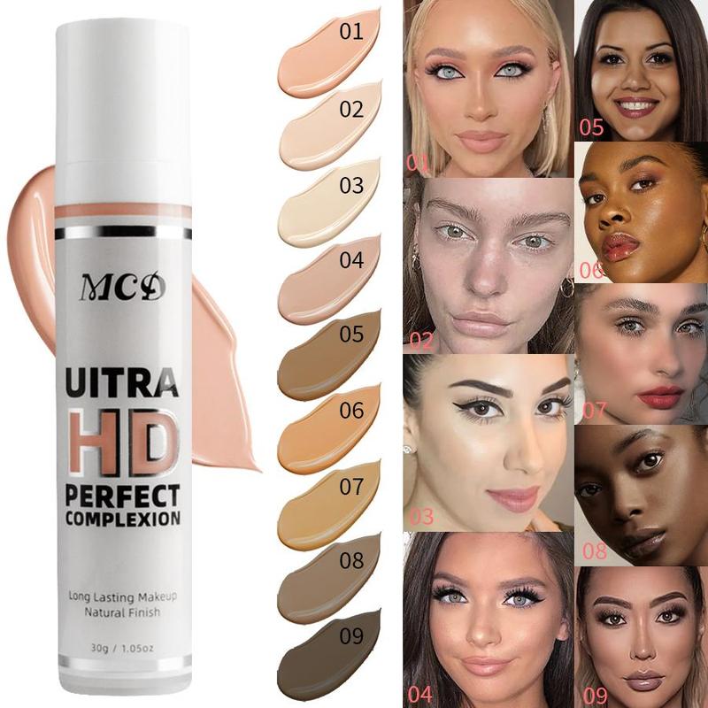 Long-lasting Concealer Liquid Foundation, 1 Count Waterproof Matte Finish Foundation, Natural Look Makeup Base for Daily Use