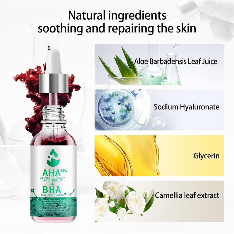 Aha 30% Alpha Hydroxy Acid Serum & Bha 2% Salicylic Acid Serum, Brightening & Firming Facial Essence, Beauty & Personal Care Product for Women & Girls