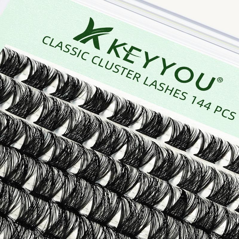 Christmas Gift KEYYOU DIY Lash Clusters Volume Lash Extensions Wispy Comfortable Cluster Lashes Eyelash Extensions Makeup Cosmetic Easy DIY at Home