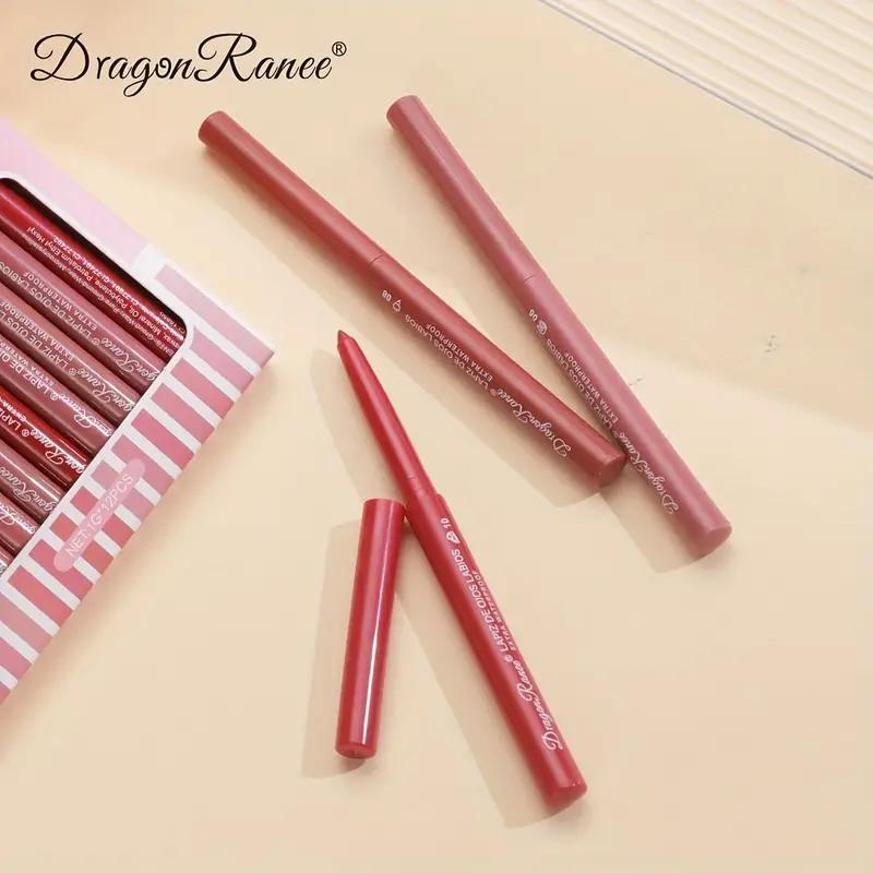 Long Lasting Matte Finish Lip Liner Set, 12pcs set Easy Coloring Lip Pencil, Lip Makeup Accessories for Girls & Women