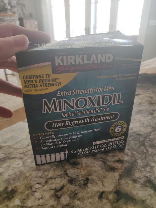 Kirkland Minoxidil 5% Extra Strength 1, 6, 3 Month Supply Men's Hair Growth Hair Care Pack Serum Comfort