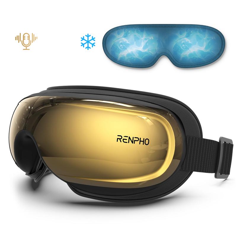 RENPHO Eye Massager with Heat and Cooling Ice Gel Pack, Christmas Gifts for Women Men, Eyeris 3 Eye Massage, Eye Mask Massager with Voice Control, Eye Care Device for Eye Strain, Stye Eye