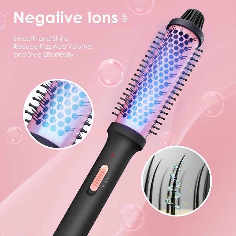 2 in 1 Heated Hair Styling Brush, Professional Hair Straightening & Curling Brush, Straightening Brush, Curling Hair Iron, Hair Straightener, Negative Ionic Thermal Brush for Straightening & Curling,  Hair Straightener Brush