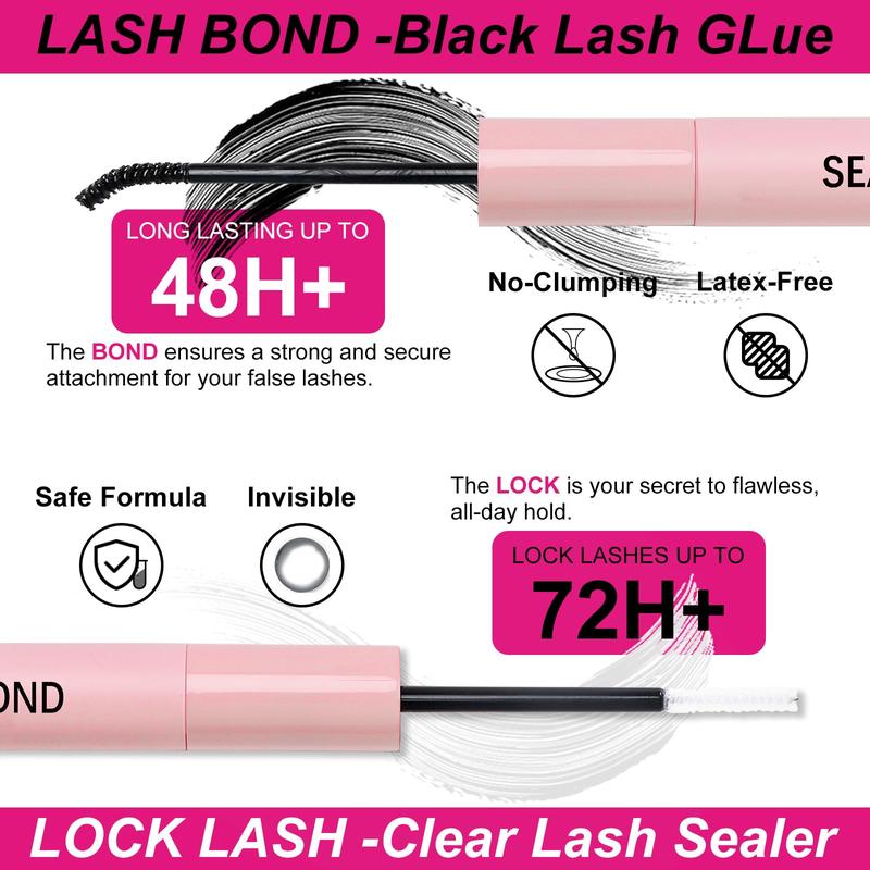 Lash Clusters Kit Fluffy 80D 100D Individual Lashes D Curl Cluster Eyelash Extensions 10-18mm DIY Lash Extension Kit Lash Bond and Seal Waterproof, Lash Applicator, Thick False Eyelashes Kit