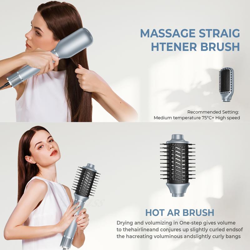 5-in-1 High-Speed Hot Air Hair Dryer Brush: 110000RPM, 20m s Airflow, 0.75LB Aluminum, Ionic Blow Dryer for Styling & Curling,Christmas Winter Gifts & New Year Gifts.