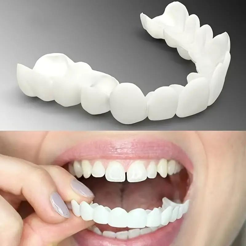 1 Pair SmileShield Cosmetic Veneers - Invisible Teeth Gap and Stain Cover, Confidence Boosting Snap-On Teeth Covers, Easy to Use Plastic Dental Veneers for Yellow Spots and Buckteeth Correction