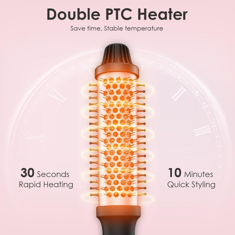 2 in 1 Heated Hair Styling Brush, Professional Hair Straightening & Curling Brush, Straightening Brush, Curling Hair Iron, Hair Straightener, Negative Ionic Thermal Brush for Straightening & Curling,  Hair Straightener Brush