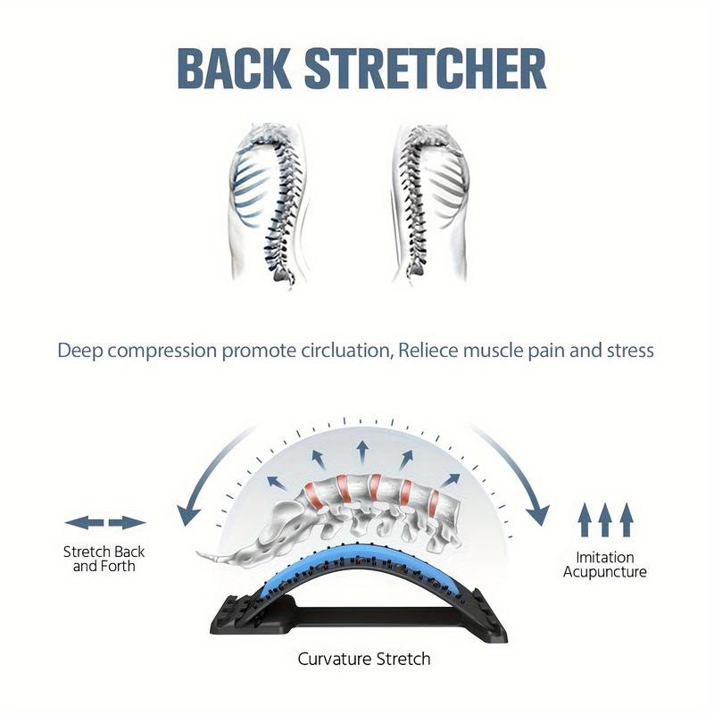 Back Stretcher For Lower Back Pain Relief, 3 Level Adjustable Lumbar Back Cracker Board, Back Massager To Relieve Pain From Disc Herniation, Back Decompression, Spine Decompression