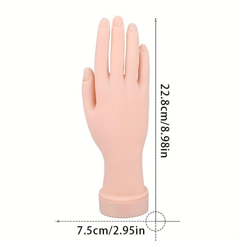 Nail Art Activities Fake Hand Exercises, 1 Count Bendable Positionable Fake Hand Model, Right Hand Nail Exercises, Flexible Bendable Nail Nail Training Tools, Christmas Gift