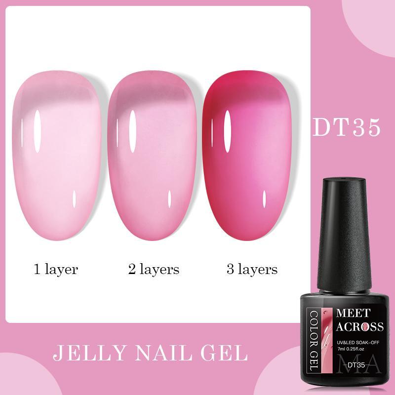 6 Color Jelly Gel Nail Polish, 6 Counts set Soak Off Nail Art Gel, Nail Art Gel for Women & Girls