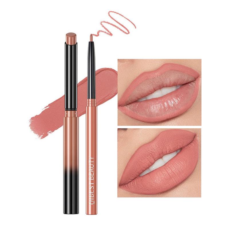 2pcs set Lipstick & Lip Liner, Matte Lipstick, Waterproof Non-stick Cup, Long Lasting Lip Liner, Moisturizing Lip Kit