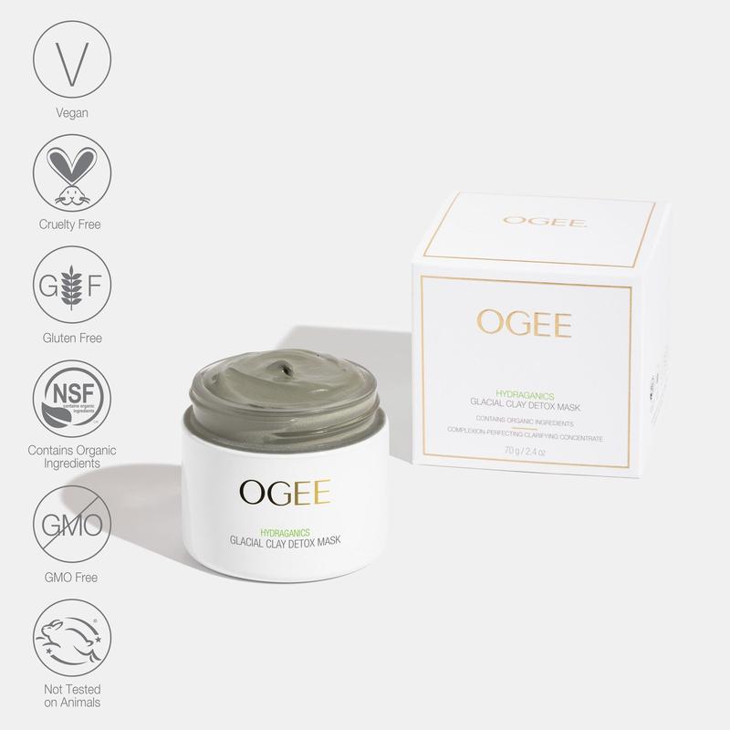 Glacial Clay Detox Mask by Ogee - 90 ml, Organic, Soothing, Gentle