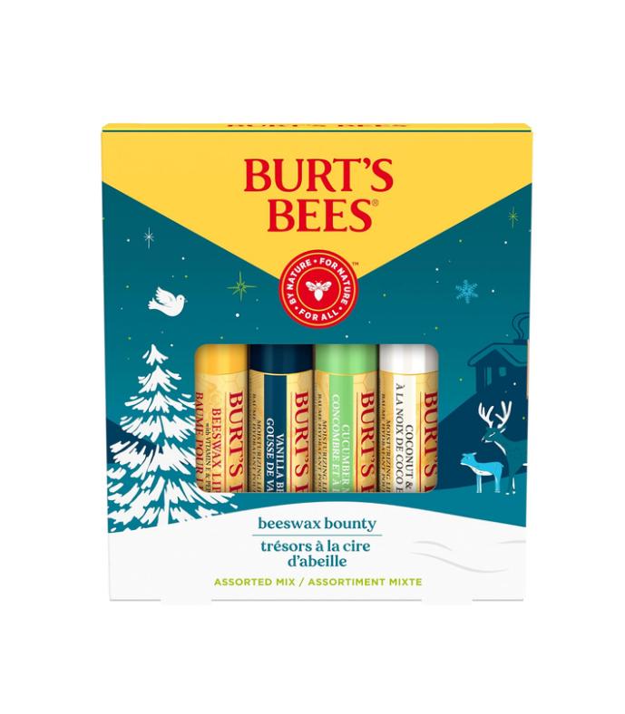 Burt's Bees Christmas Gifts, 4 Lip Balm Stocking Stuffers Products, Assorted Mix Set