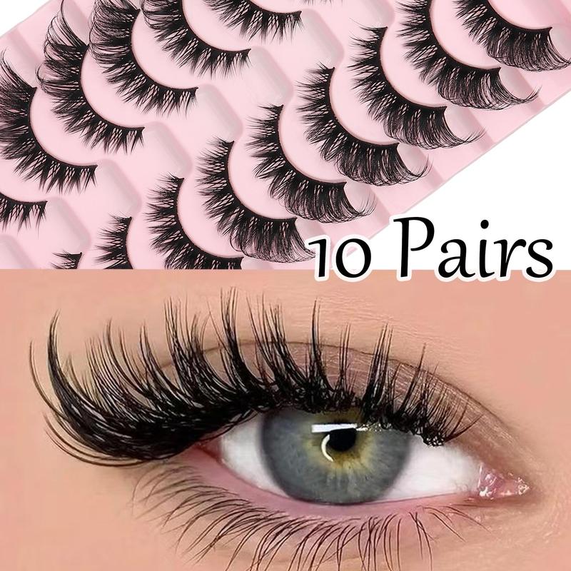 3D False Eyelashes, 1 Box Natural Look Eyelash Extensions, Self Grafting Curl Eyelashes for Christmas Gift, Eye Makeup Enhancement False Eyelashes for Women & Girls