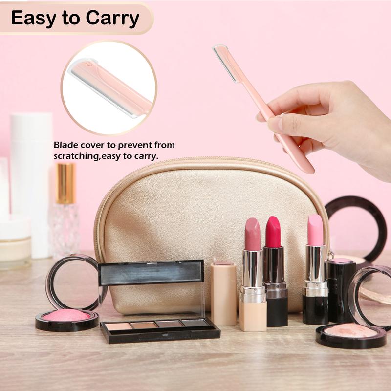 12 Counts Gentle Eyebrow Razors with Precision Cover - Multipurpose Dermaplaning Tool, Face Razor for Women, Safe and Easy Eyebrow Shaper, Newbie-Friendly Makeup Grooming Set