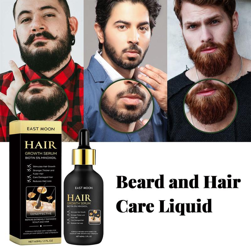 Men's Beard & Hair Care Serum- East Moon, Nourishing & Moisturizing Strengthening Serum for Beard & Hair, Professional Hair Care Product Daily Use  Gifts for Men Dad Him Boyfriend Husband Brother, Thanksgiving GiftFall Gifts for Men Lightweight Comfort