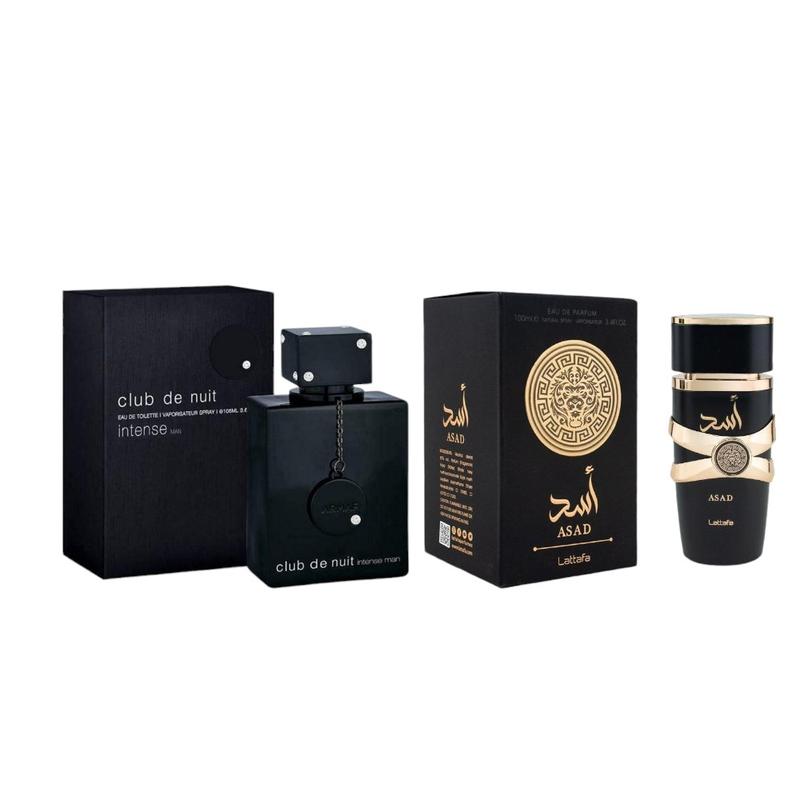 Lattafa & Armaf Perfumes | Asad + Club de Nuit Intense Bundle | Men's Fragrance | 3.4 oz (Asad) | 3.6 oz (Intense)