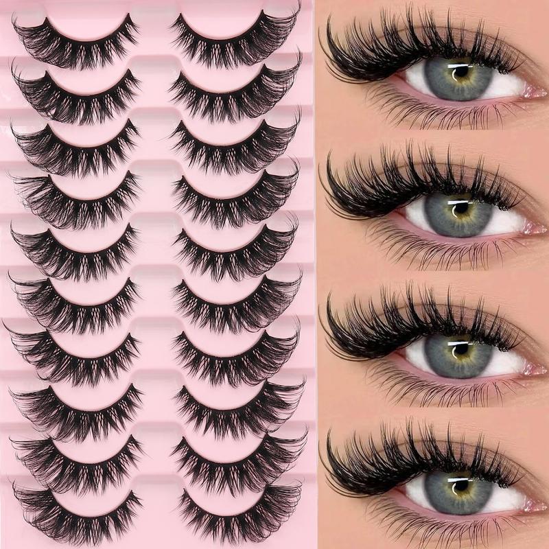 3D False Eyelashes, 1 Box Natural Look Eyelash Extensions, Self Grafting Curl Eyelashes for Christmas Gift, Eye Makeup Enhancement False Eyelashes for Women & Girls