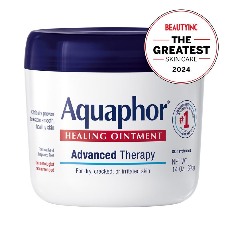 Aquaphor Healing Ointment Advanced Therapy Skin Protectant for Dry, Compromised Skin with Petrolatum, 14 Oz Jar