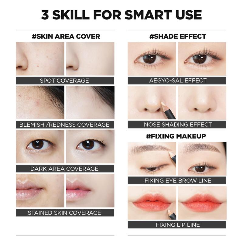 THESAEM Cover Perfection Concealer Pencil – Non Comedogenic spot Eraser - Conceal Blemish,Aging Spot,Acne&Freckle – Multi-Use Under Eye Concealer for Dark Circle,2g