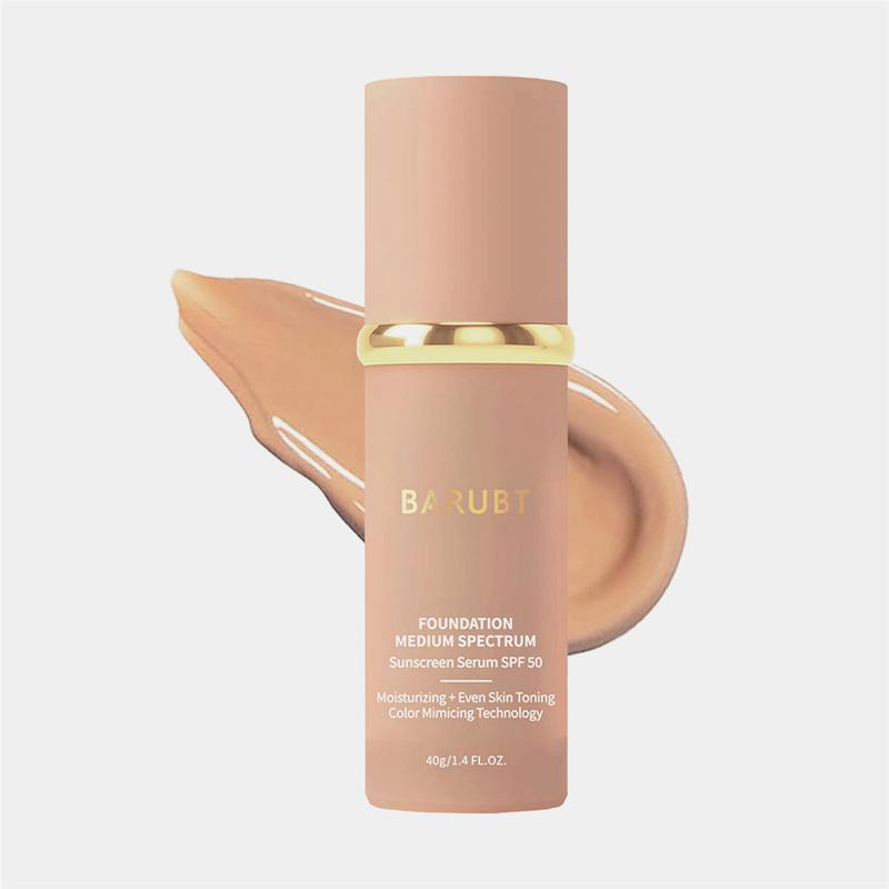 Liquid-Foundation 4 In 1 Medium Spectrum,  Sun Protection,4 in 1 Light Spectrum,Suncreen, 4 in 1 Foundation Sunscreen, Hydrating Medium Full Coverage Concealer with SPF 50+, Skincare