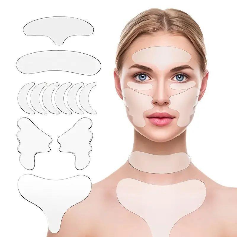 Reusable Silicone Face Lifting Sticker, 11pcs set Silicone Skincare Eye Firming Patch, Beauty & Personal Care Facial Skin Care Tool