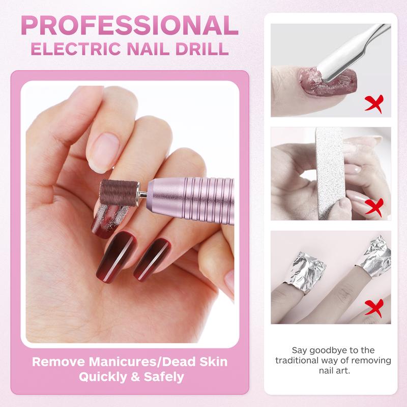 COSLUS Cordless Nail Drill Electric File: Professional for Acrylic Gel Dip Powder Nails Portable Nail Drill Machine Kit for Manicure Pedicure Nail Set, 6 Hours Battery Life, Low Heat & Vibration. For Hand and Toe Nails. Nail Care Nail Art Cutics Uv