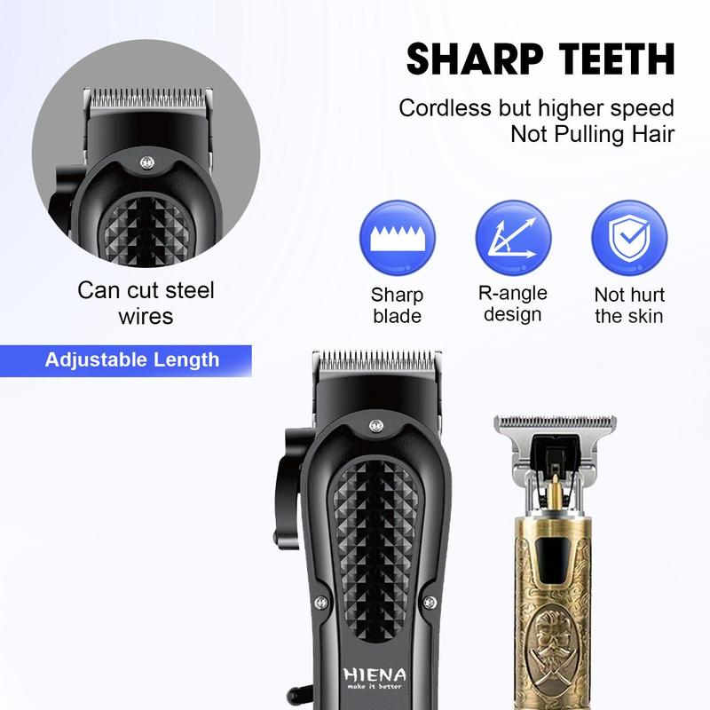 Rechargeable Hair Clipper with Limited Comb & Charging Cable, 1 Box Professional Cordless Haircutting & Trimming Kit for Heads, Longer Beards, Body Grooming