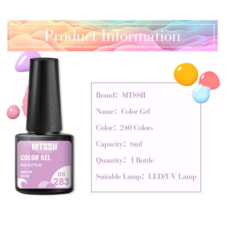 Colorful Gel Nail Polish Set, 6 Counts Glitter Gel Nail Polish, Semi Permanent Vernis Soak Off UV LED Color Gel Glitter Varnish, Nail Polish for Women Nail Art, Christmas Gift