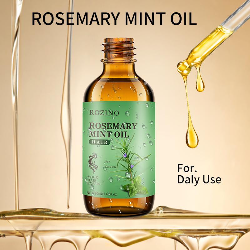 Rosemary Mint Hair Care Oil, Plant Extract Moisturizing Hair Essential Oil, Hair Care Essence Solution Hair Strengthening Serums, Haircare Product Beauty Gift