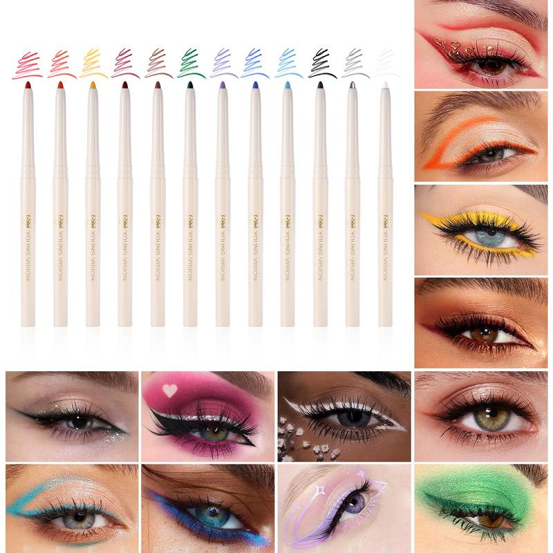 Long Lasting Rotating Eyeliner Pencil, 1 Count Quick Drying Eyeliner Pen, Easy To Apply for Eye Makeup, Professional Daily Makeup Accessories