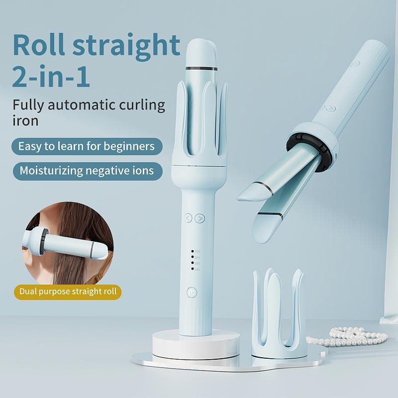 32mm Dual-use Automatic Curling Iron, 1 Count 4 Modes Temperature Curling Iron, Curling & Straight Iron for Home, Christmas Gift