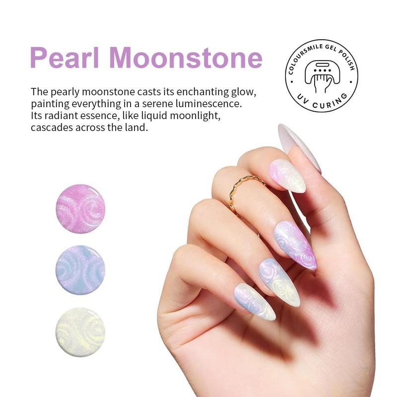 Pearl Color Gel Nail Polish, 6 Counts set Shimmer Pearl White Pink Purple Mermaid Nail Drawing Summer Gel Polish, Soak Off UV LED Gel Polish