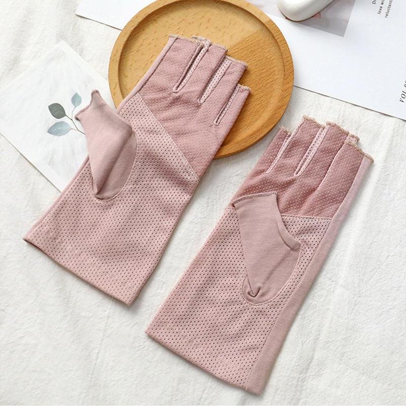 Half Finger Nail Polish Gloves, 1 Pair UV Protection Fingerless Gloves, Manicure & Pedicure Tools