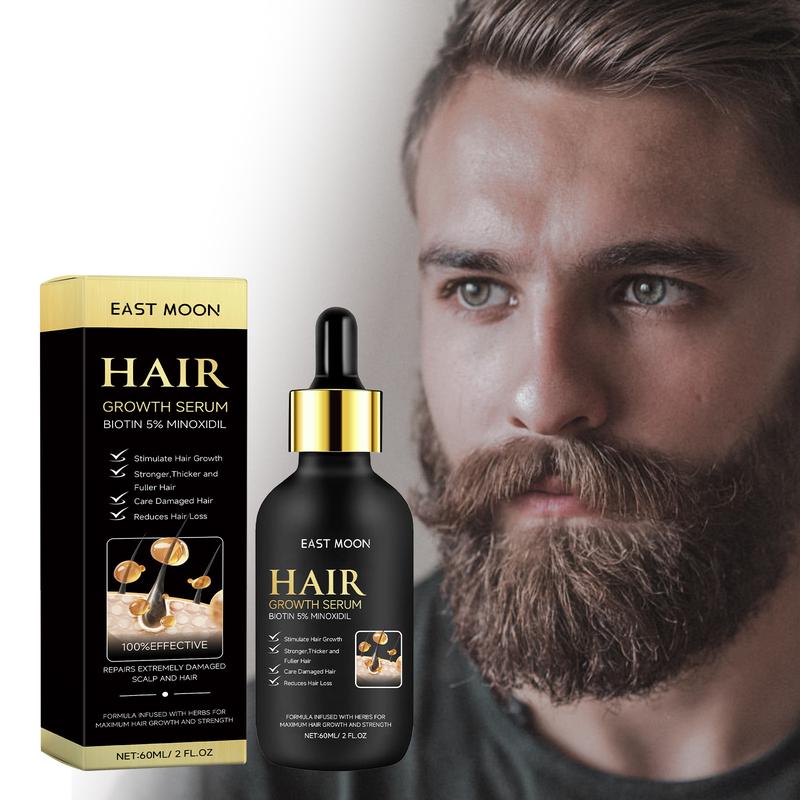 Men's Beard & Hair Care Serum- East Moon, Nourishing & Moisturizing Strengthening Serum for Beard & Hair, Professional Hair Care Product Daily Use  Gifts for Men Dad Him Boyfriend Husband Brother, Thanksgiving GiftFall Gifts for Men Lightweight Comfort