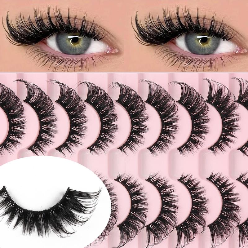 3D False Eyelashes, 1 Box Natural Look Eyelash Extensions, Self Grafting Curl Eyelashes for Christmas Gift, Eye Makeup Enhancement False Eyelashes for Women & Girls