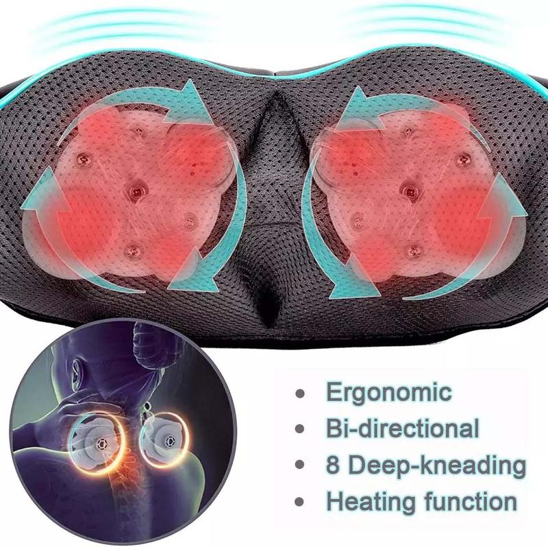 Shiatsu Back Shoulder and Neck Massager with Heat for Deep Therapy and Comfort