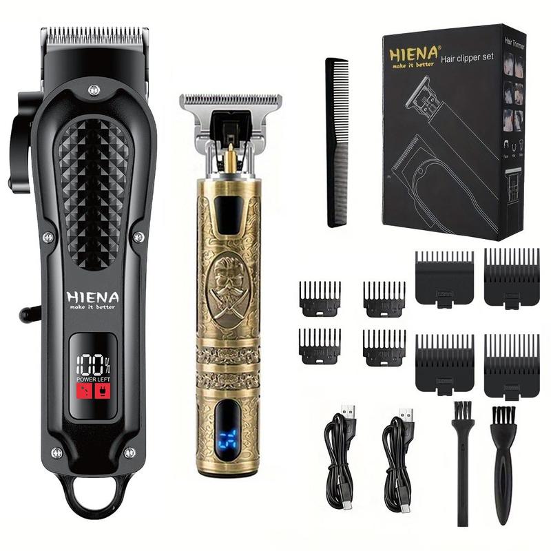 Rechargeable Hair Clipper with Limited Comb & Charging Cable, 1 Box Professional Cordless Haircutting & Trimming Kit for Heads, Longer Beards, Body Grooming