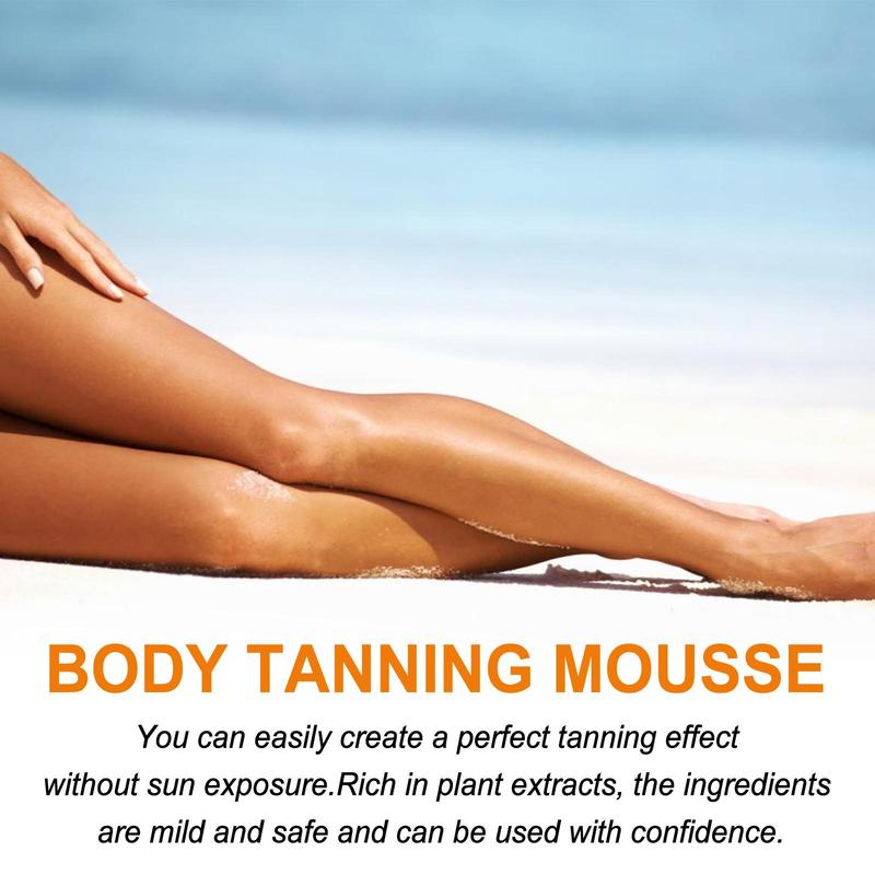 60ml Body Tanning Mousse, Natural Body Tanning Cream, Boady Tanner Mousse for Outdoor Sunbathing, Sun Tanning Mousse for Women & Men