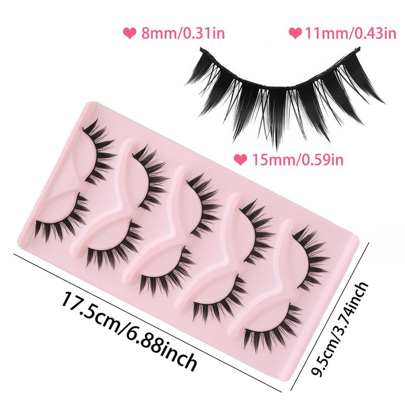 Natural Look Comic False Eyelashes, 1 Box Reusable Wispy Faux Cluster Lashes, Volumized False Eyelashes for Women and Girls Eye Makeup Enhancement, Christmas Gift