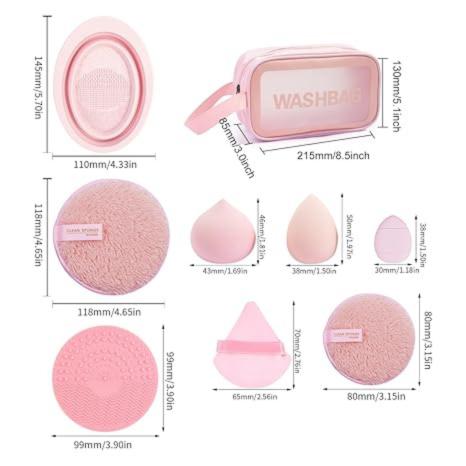 Makeup Tool Set, 49pcs set Makeup Tools with Storage Bag, Soft Makeup Brushes, Beauty Sponges, Powder Puffs, Face Wash Puffs, Brush Cleaner Mat & Makeup Bag, Multifunctional Makeup Tool Kit, Fall Gift, Fall Sets