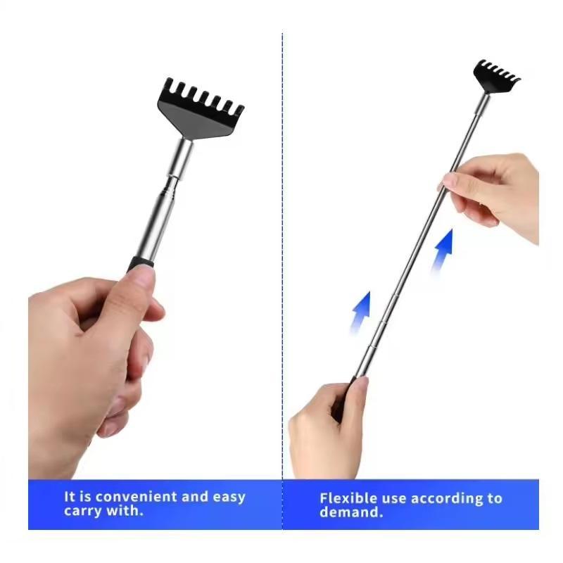 Steel Octopus Head Scratcher & Back Scratcher Set, 2 Counts set Retractable Head & Body Relaxing And Hair Stimulation Massagers